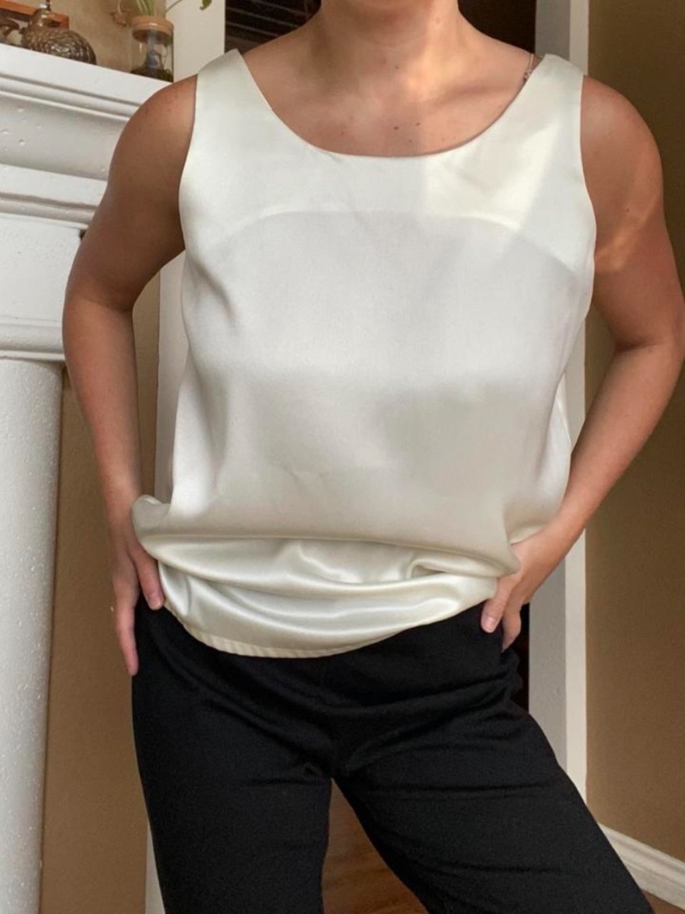 Talbots Ivory Satin Tank Camisole